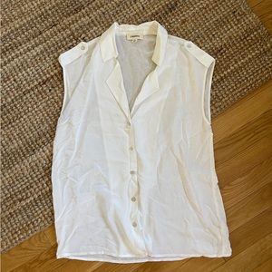 EUC L’Agence white sleeveless button down blouse Sz S